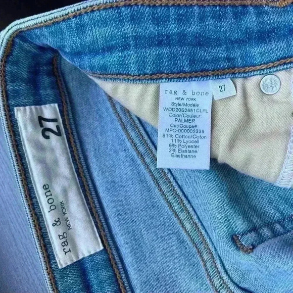 rag & bone Women's Skinny Jeans - Light Blue - Picture 11 of 11